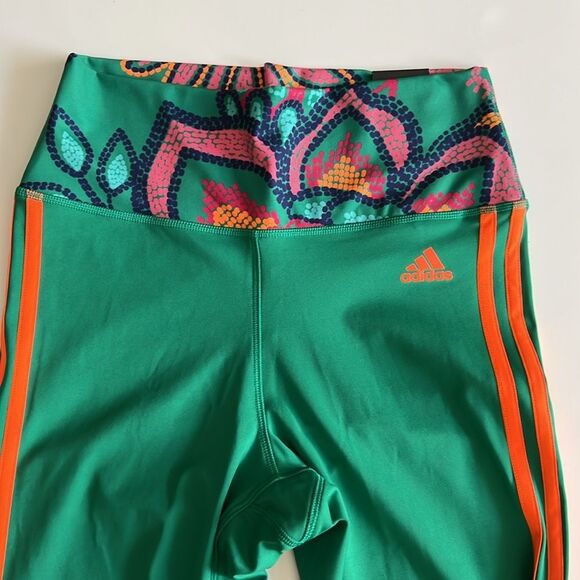Farm Rio x Adidas Green and Orange Women's Leggings - Picture 6 of 10